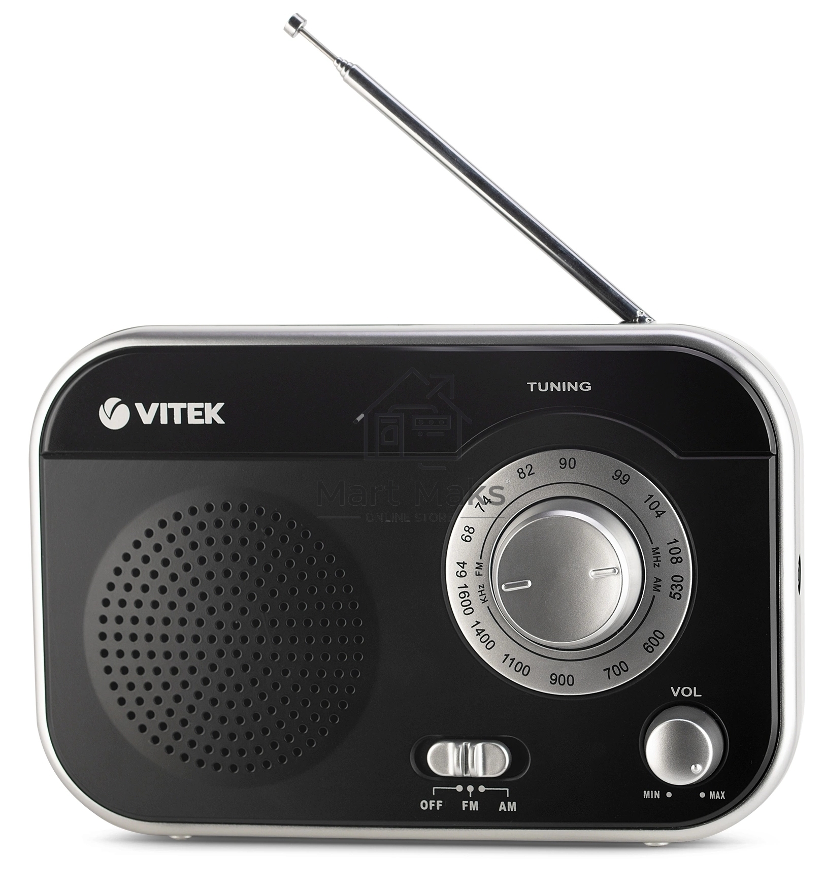 Радиоприемник Vitek VT-3593 (BK) Выходная мощность 1 вт. Динамики 1.Тип батареек UM-2/C