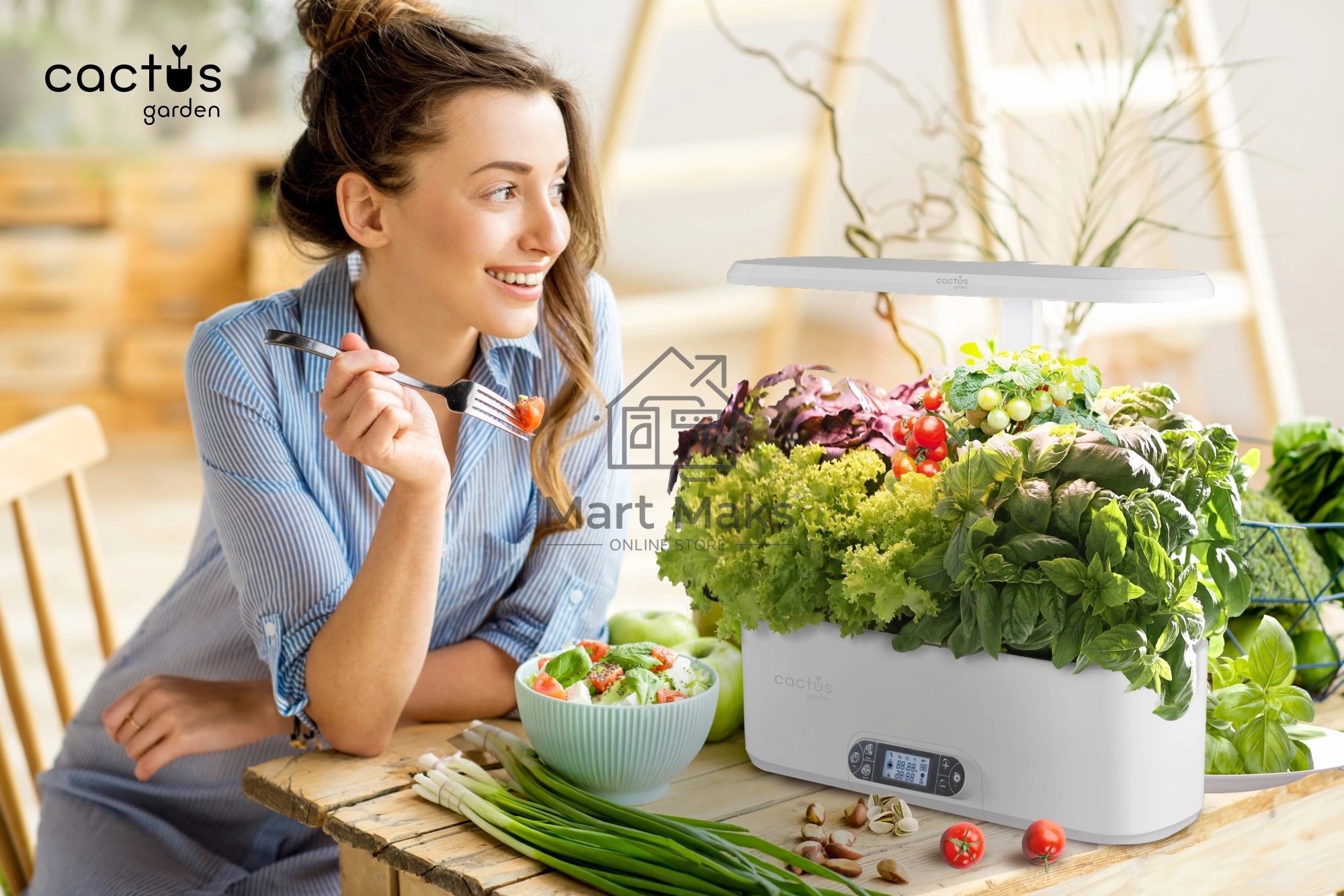 Гидропонная установка Cactus Garden 3л 24Вт черный (CS-LEDPOT-06)
