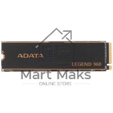 Накопитель SSD ADATA LEGEND 960, 4Tb, PCIe 4.0 x4, M.2 2280, NVMe, R/W 7400/6800, с радиатором