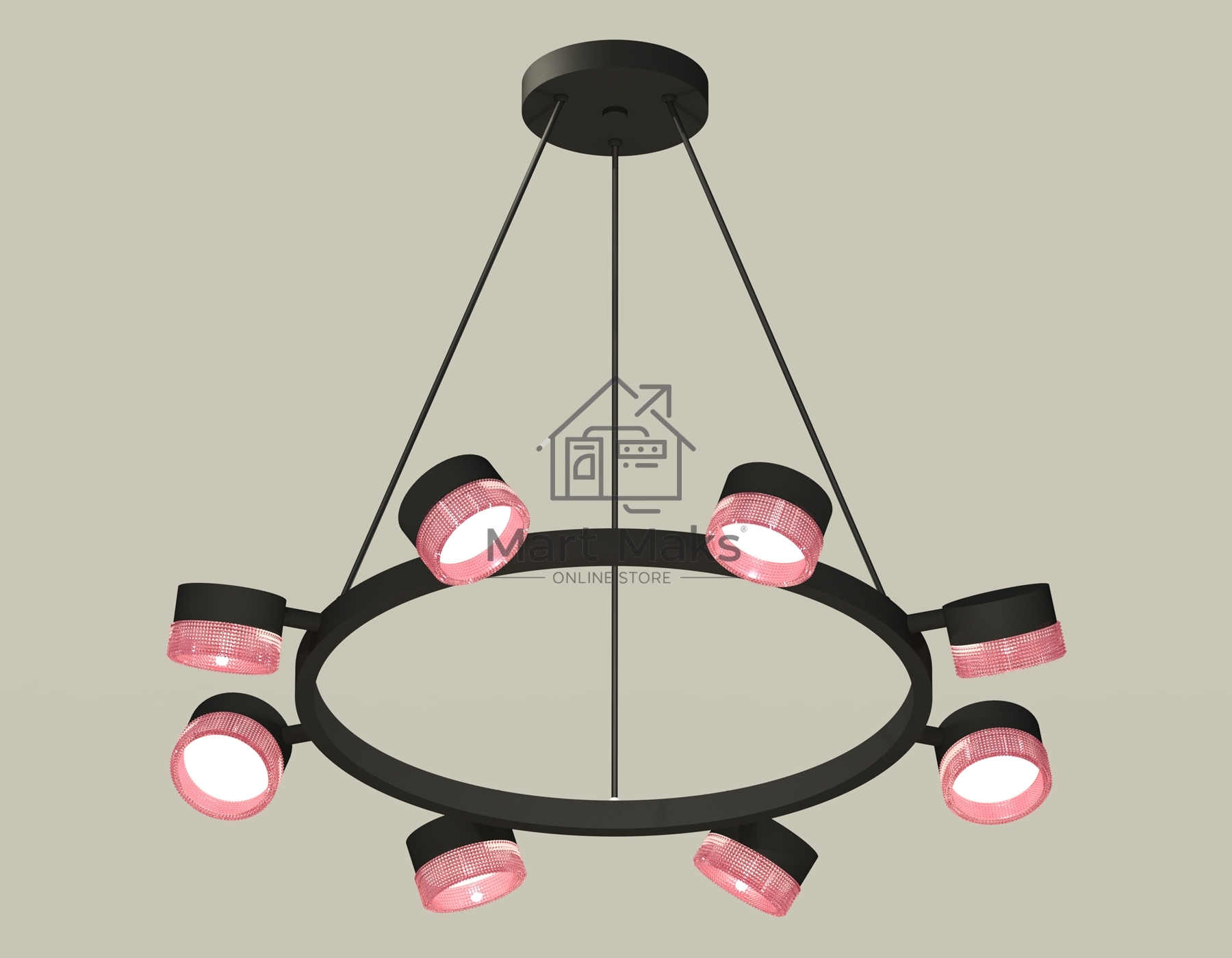 Светильник Ambrella light XB9198251/8 SBK/PI черный песок/розовый GX53 (C9198, N8486)
