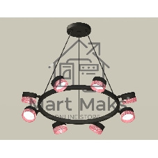 Светильник Ambrella light XB9198251/8 SBK/PI черный песок/розовый GX53 (C9198, N8486)