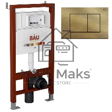 Инсталляция BAU PRO для подвесного унитаза, клавиша смыва BAU Stil для инсталляции, бронза