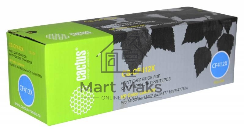 Картридж лазерный Cactus CS-CF412X желтый (5000 стр.) для HP HP CLJ Pro M452dn/ M452dw/M477fdn/M477fdw