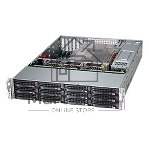 Корпус Supermicro CSE-826BAC4-R920LPB, 2U, 8 x SAS3 & 4 x hybrid NVMe 3.5 bays