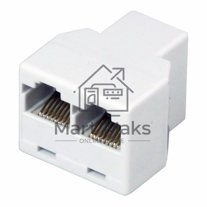 Переходник сетевой LAN, (гнездо 8Р8С (Rj-45) - 2 гнезда 8Р8С (Rj-45))