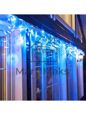 Гирлянда Neon-night Айсикл (бахрома) светодиодный, 4,8 х 0,6 м, белый провод, 230 В, диоды синие, 152 LED