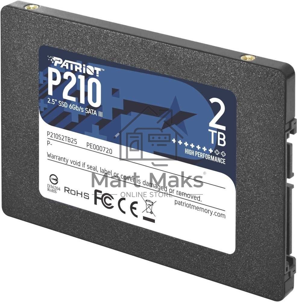 Накопитель SSD Patriot P210, 2TB, SATA III, 2.5