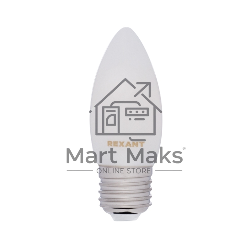 Лампа светодиодная филаментная Rexant Свеча CN35 9.5 Вт 915 Лм 2700K E27 матовая колба