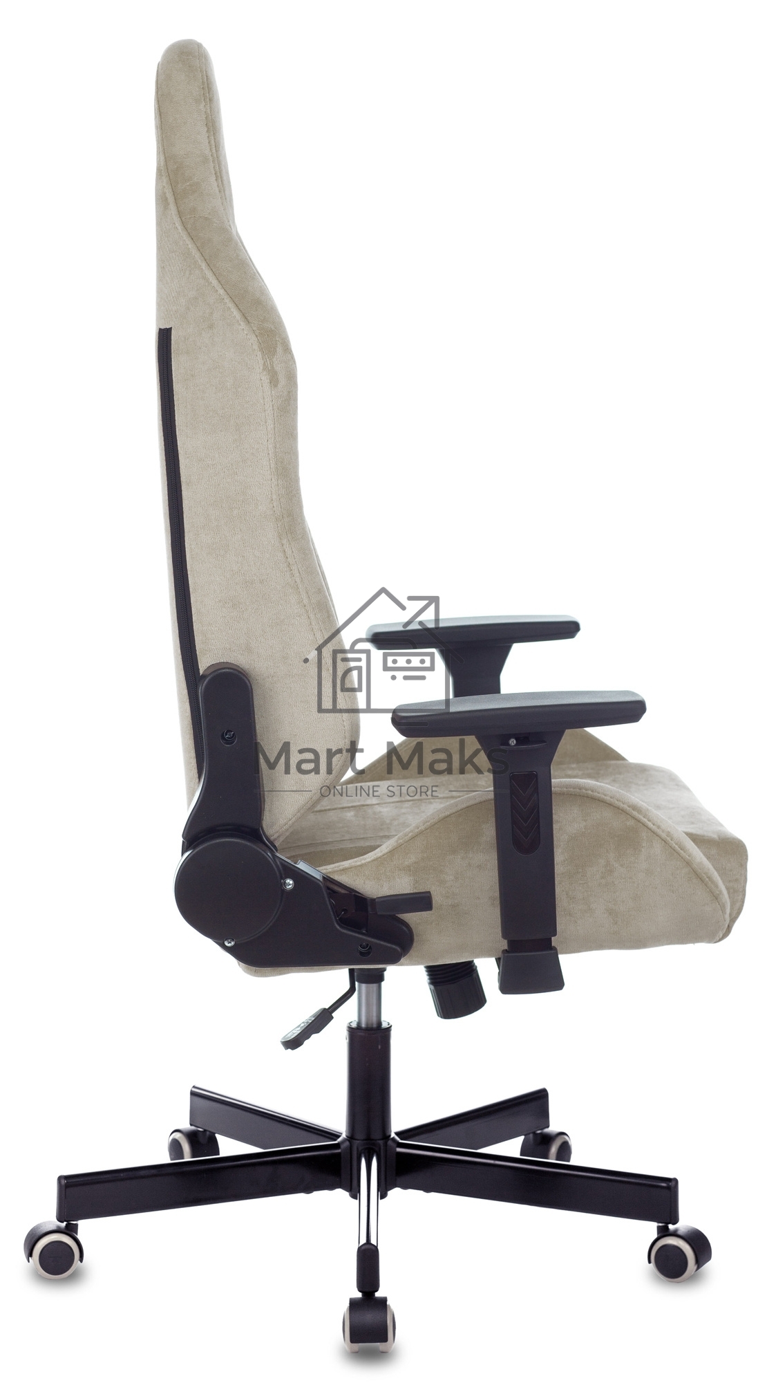 Кресло игровое Бюрократ Knight N1 Fabric бежевый Light-21, с подголов. крестовина металл