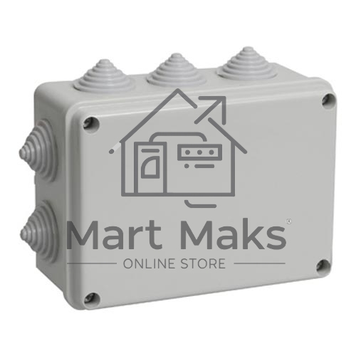 Коробка КМ41242 распаячная Iek UKO10-150-110-070-K41-55 для о/п 150х110х70 мм IP55 (RAL7035, 10 гермовводов)