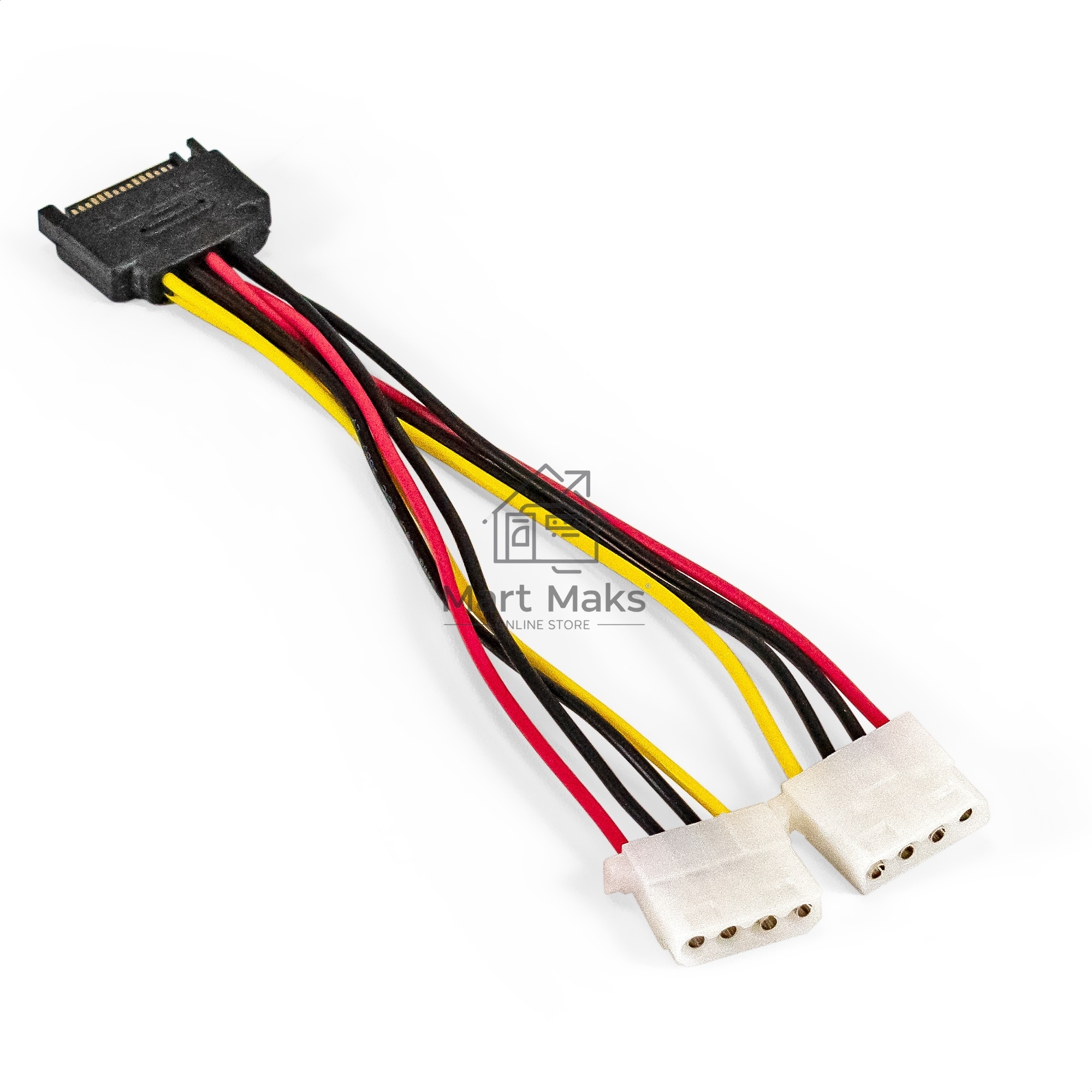 Кабель питания SATA ExeGate EX-CC-SATAM2MF-0.15 (15pin M/2xMolex F, 0,15м)