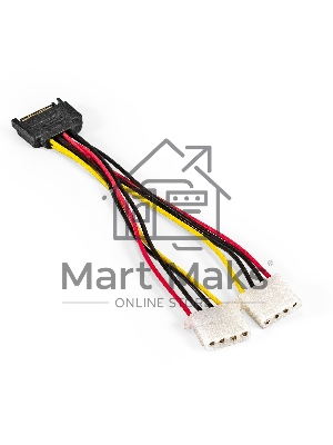 Кабель питания SATA ExeGate EX-CC-SATAM2MF-0.15 (15pin M/2xMolex F, 0,15м)