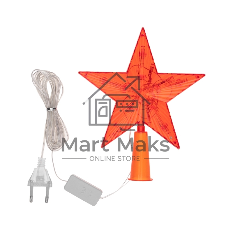 Светодиодная фигура на елку Neon-night Звезда красная 15см, 10 LED, постоянное свечение, 230В