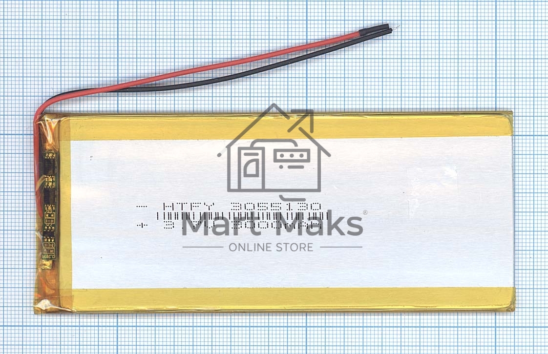 Аккумулятор Li-Pol (батарея) 3*55*130мм 2pin 3.7V/3000mAh