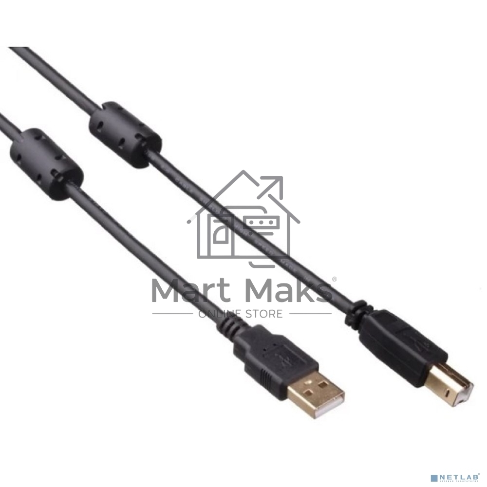 Кабель USB 2.0 ExeGate EX-CCF-USB2-AMBM-2.0 (Am/Bm, 2,0м, 2 фильтра)