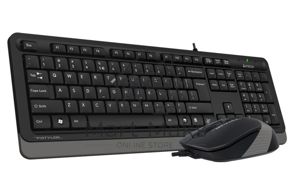 Комплект клавиатура+мышь A4Tech FStyler F1010 проводной, USB, 1600 DPI, чёрный
