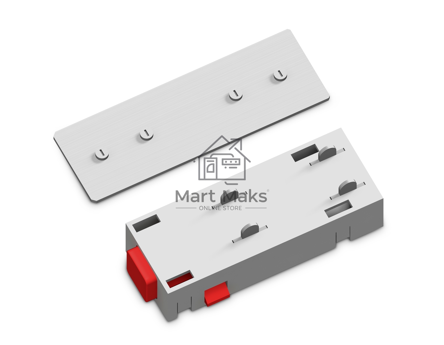 GL1105 WH белый коннектор питания с соеденителем прямой для шинопровода Magnetic 220V 68*28.5*18