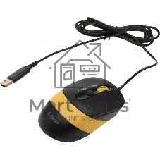 Комплект клавиатура+мышь A4Tech FStyler F1110 проводной, USB, 2000 DPI, чёрный/жёлтый