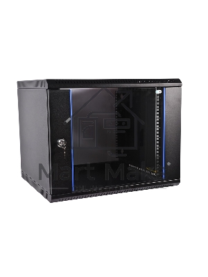 Шкаф телеком. ЦМО настенный разборный 18U (600х650) дверь стекло, черный
