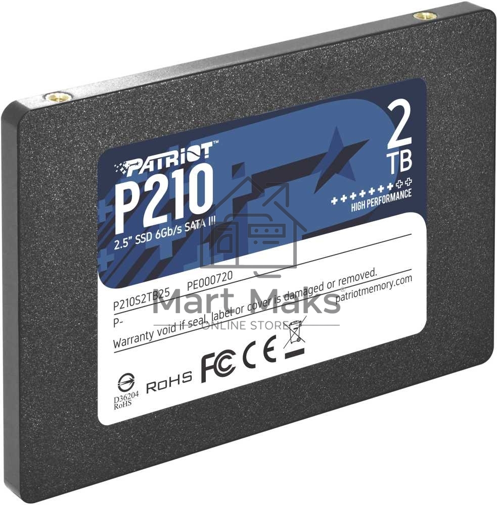 Накопитель SSD Patriot P210, 2TB, SATA III, 2.5