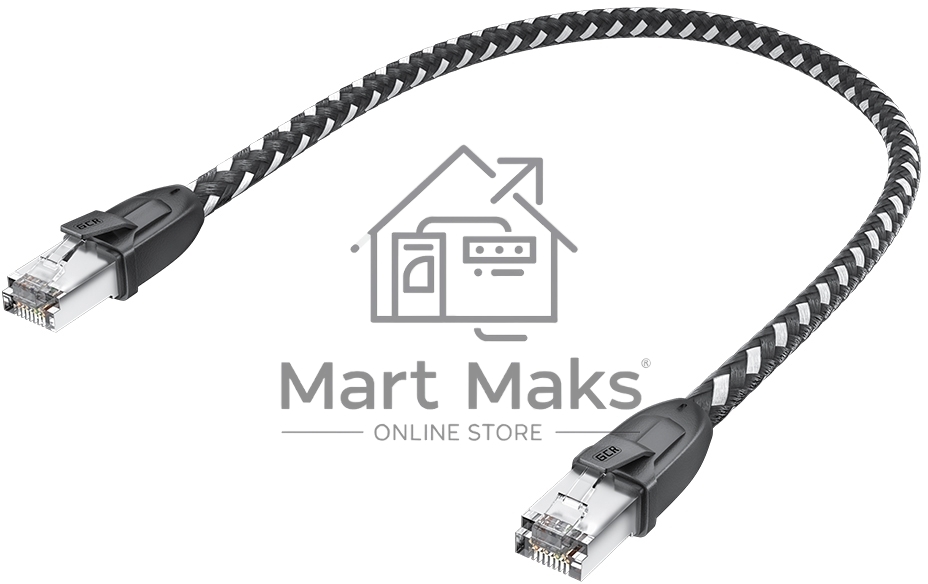 Патч-корд GCR PROF прямой 5.0m, UTP медь кат.6, STRONG черно-белый нейлон, ethernet high speed 10 Гбит/с, T568B, GCR-52779