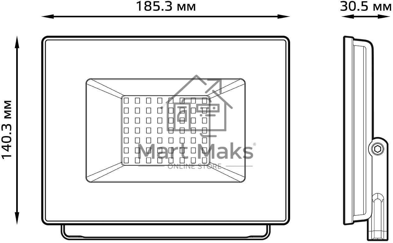 Прожектор светодиодный GAUSS 613120350 Gauss Elementary 50W 3510lm IP65 6500К белый