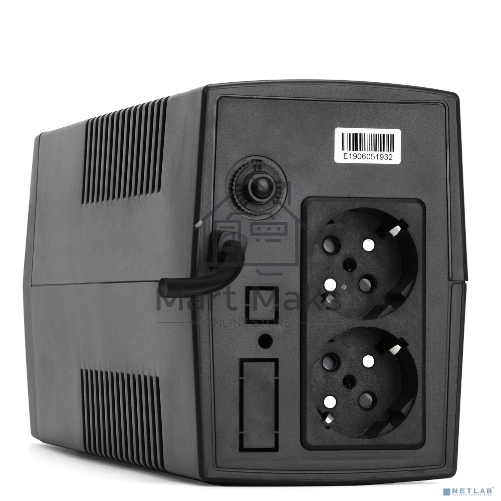 Источник бесперебойного питания Crown CMU-500X (480 ВА / 240 Вт; Off-Line; 1 х Euro + 1 х IEC-320 резервным питанием и фильтрацией; 12V/4,5AH х 1; пластик)