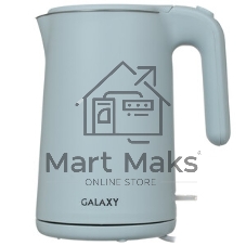 Электрочайник Galaxy GL 0327 небесный, 1.5 л, 1800 Вт, скрытый нагревательный элемент