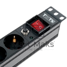 Блок распределения питания Lanmaster TWT-PDU19-10A8P-1.8 гор.размещ. 8xSchuko базовые 10A Schuko 1.8м