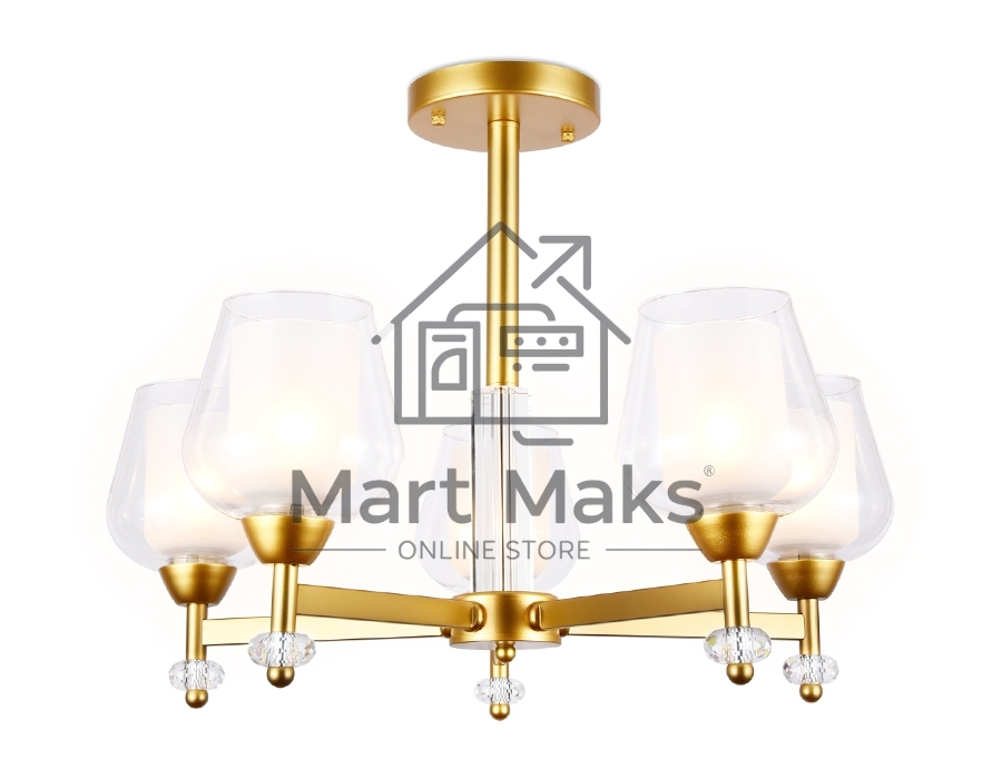 Светильник Ambrella light TR3154/5 GD/CL золото/прозрачный E27/5 max 40W D630*460