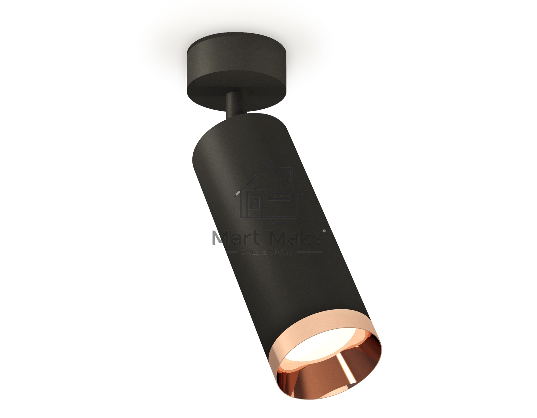 Светильник Ambrella Light XM6343006 SBK/PPG черный песок/золото розовое полированное MR16 GU5.3 (A2210, C6343, N6135)