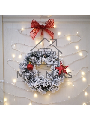 Заснеженный еловый венок Neon-night Ø 30 см, ПВХ