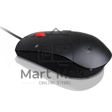 Мышь проводная Lenovo Essential черный, 1600 dpi, USB, кнопки - 3
