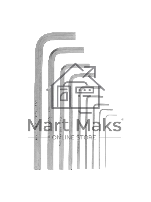 Набор ключей Сибртех имбусовых HEX, 1,5–10 мм, 45x, закаленные, 9 шт., удлиненные, никель.Сибртех