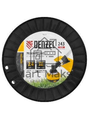 Леска для триммера Denzel двухкомпонентная витой квадрат, 2,4мм х 243м, на DIN катушке EXTRA CORD
