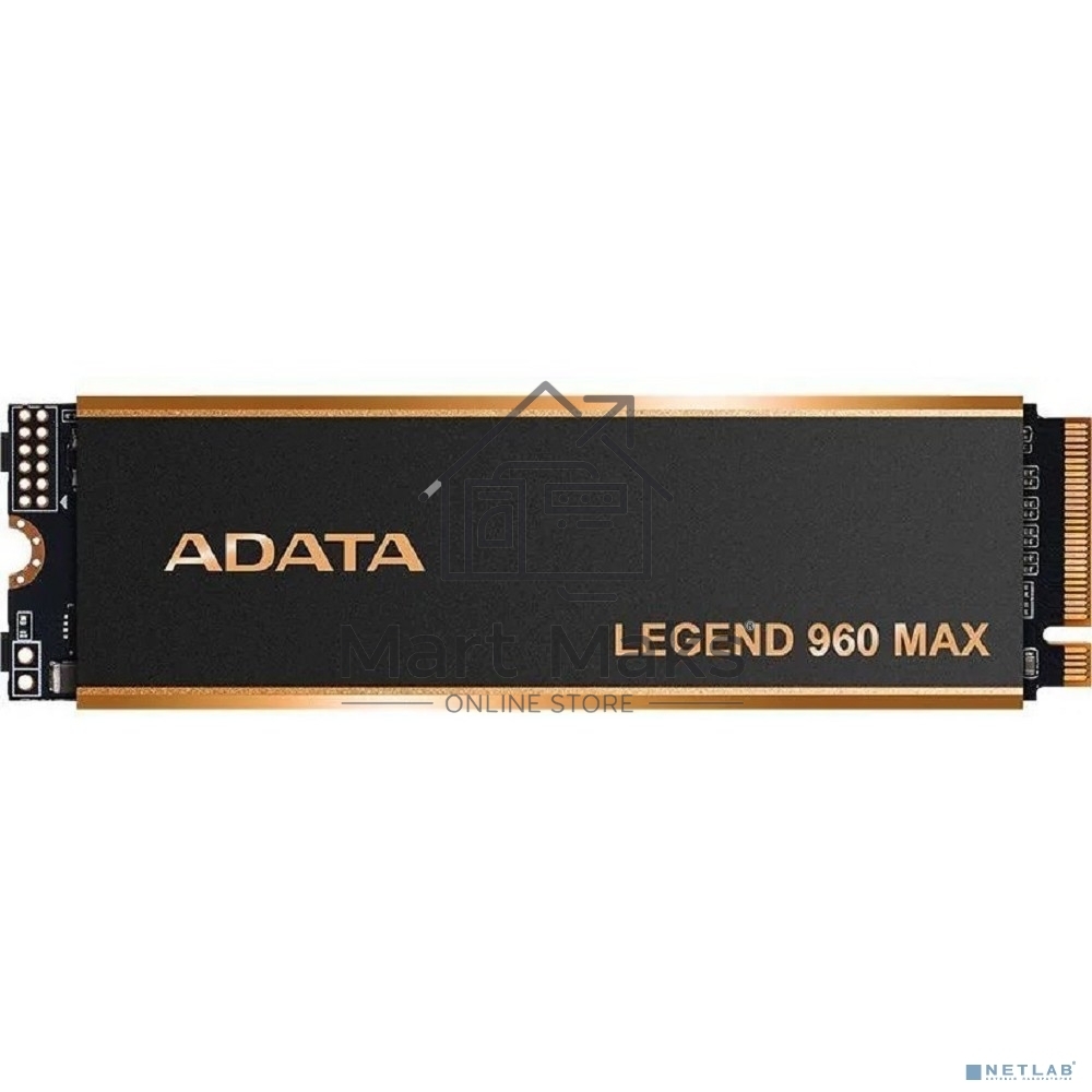 Накопитель SSD ADATA LEGEND 960 MAX, 1Tb, PCIe 4.0 x4, M.2 2280, NVMe, R/W 7400/6000, с радиатором