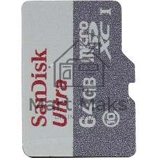 Флеш карта microSD 64Gb SanDisk microSDXC Class 10 Ultra UHS-I A1 140MB/s