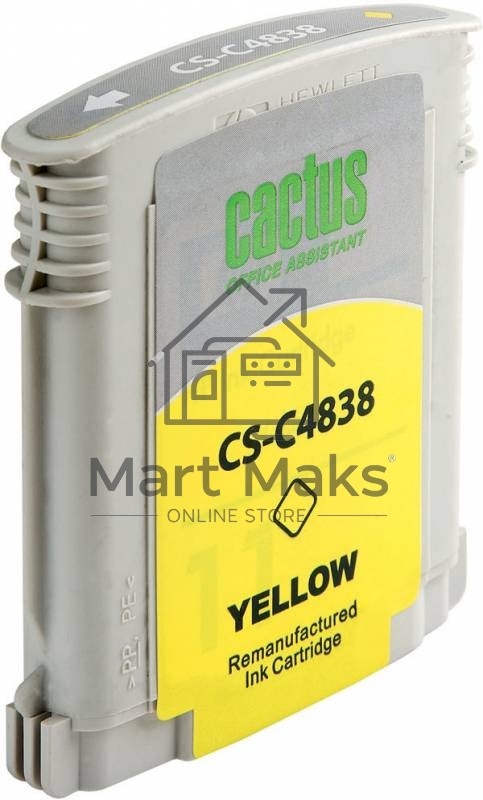 Картридж струйный Cactus CS-C4838 жёлтый (29 мл) для №11 HP 2000/2500/1000/1100/1200