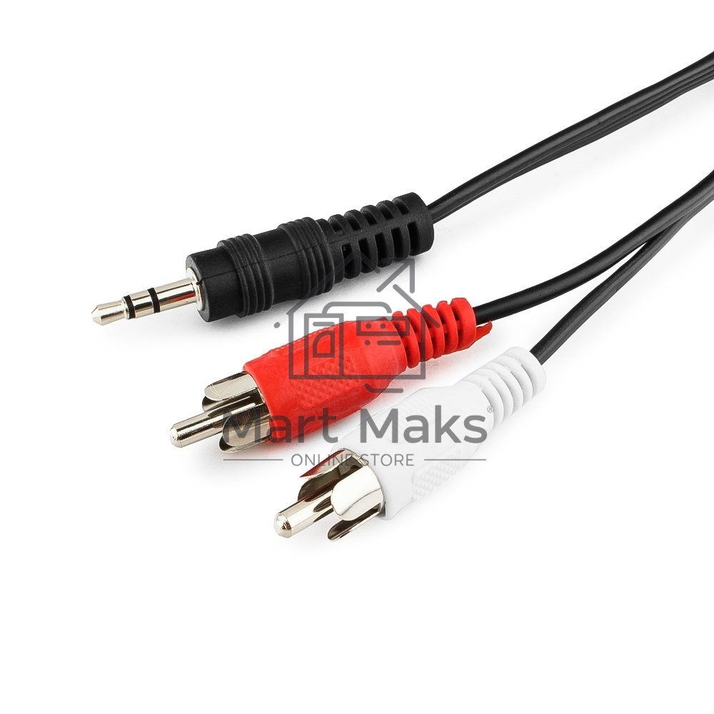 Кабель аудио Cablexpert CCA-458-0.2M-N, Jack 3.5(M)/2xRCA, 0.2м, черный, пакет