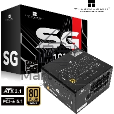 Блок питания 1000W Power Supply Thermalright, 1000W 80+ Gold (ATX, 3.1, PCIe 5.1, Full modular, 1x24(20+4)pin 600mm, 2xCPU 8(4+4)pin 650mm, 3xPCIe*2 8(6+2)pin 650+150mm, 1x12V-2x6, 7xSATA, 6xMOLEX4pin, Active, 120x120mm, 150x140x85mm, APFC, black)