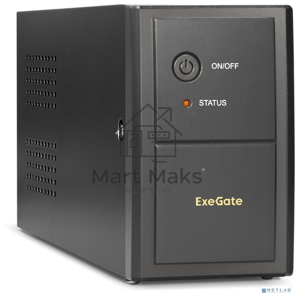Источник бесперебойного питания ExeGate Power Back BNB-850.LED.AVR.EURO.RJ <850VA/480W, LED, AVR,2 евророзетки, RJ45/11, Black>