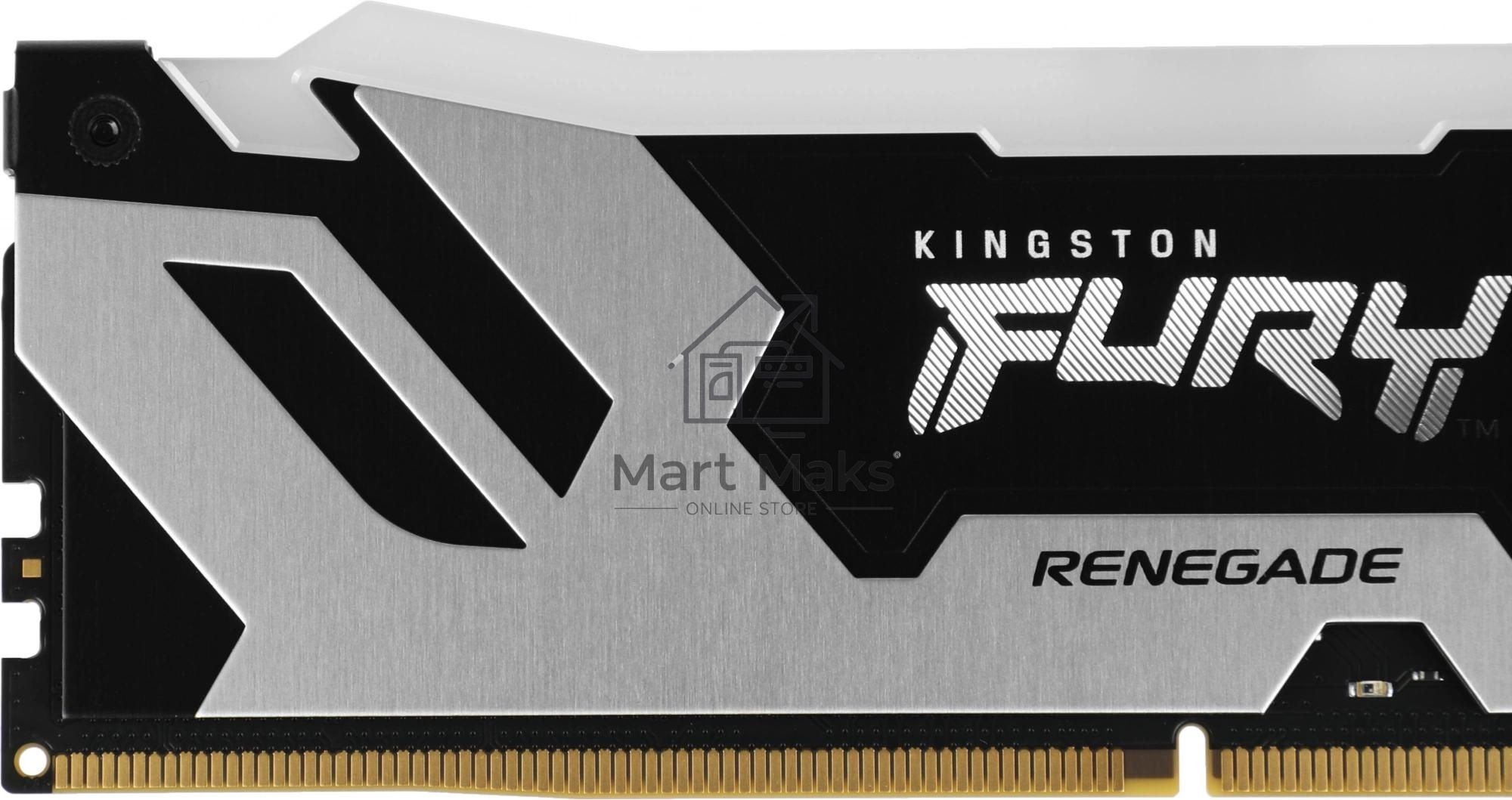 Оперативная память Kingston Fury Renegade, DDR5, 32GB (2x16GB), 7600MHz, CL38, DIMM, с радиатором, RGB, серебристый/черный