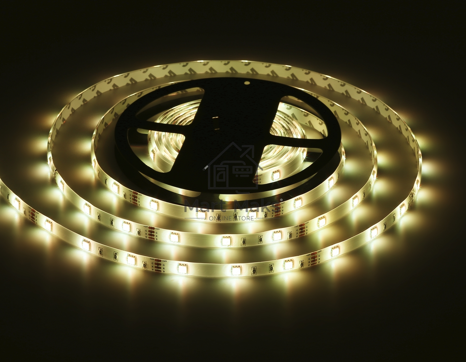 Комплект светодиодной ленты GS2501 5050 30Led/ 7.2W m/ 12V IP65 RGB/ 5000*10*2.87mm (4 конт.)