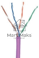 Кабель информационный Lanmaster TWT-5EUTP-NGLS кат.5е U/UTP не экранированный 4X2X24AWG PVC внутренний 305м фиолетовый