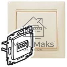 Механизм розетки комп. 1-м СП Valena RJ45 сл. кость (DIY-упак.) Leg 695624