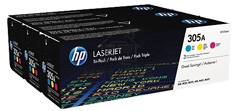 Картридж лазерный набор HP CF370AM № 305A голубой/пурпурный/желтый CLJ M451 (CE411A+CE412A+CE413A)