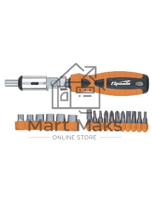 Отвертка SPARTA 115545 реверсивная с шарниром биты торцевые головки 18шт.