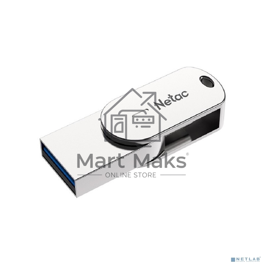 Флешка USB R/W R/W Netac USB Drive U785C USB3.0+TypeC 64GB, retail version