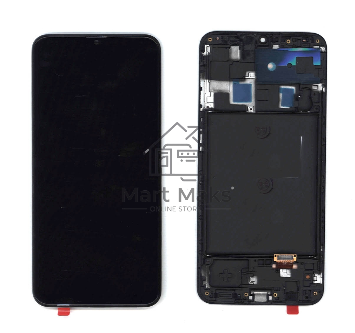 Дисплей для Samsung Galaxy A20 SM-A205F в сборе с тачскрином и рамкой (OLED), черный