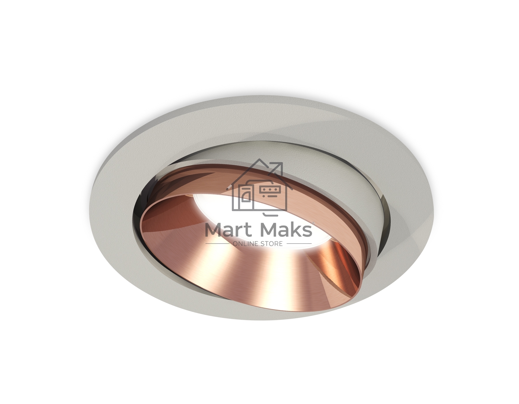 Комплект встраиваемого поворотного светильника Ambrella light XC7653025 SGR/PPG серый песок/золото розовое полированное MR16 GU5.3 (C7653, N7035)